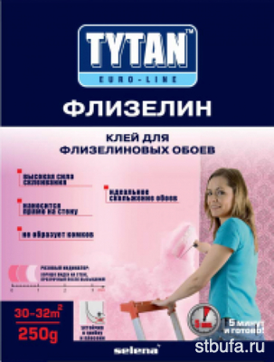 Клей для флизелиновых обоев Флизелин и Стеклообоев TYTAN EUROLINE 250 гр (12)