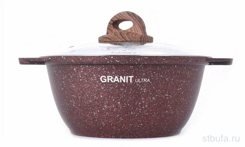 Кастрюля 2,0л со стекл крышкой , арт. кга22а GRANIT ULTRA (red) КУКМАРА