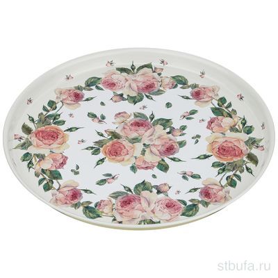 Поднос сервировочный agness  пионы  33*2,1 см  АРТИ-М