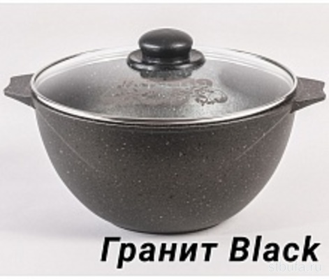 Казан для плова 6л АП Гранит black  арт 56802 (3), МЕЧТА