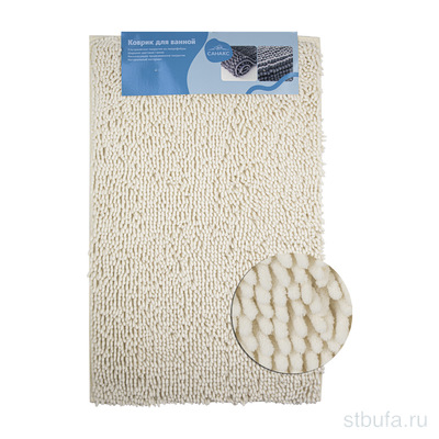 Коврик  в ванную САНАКС - Moss, одинарный, кофе с молоком, 50 х 80 см, 100% хлопок, ворс 20 мм 00410