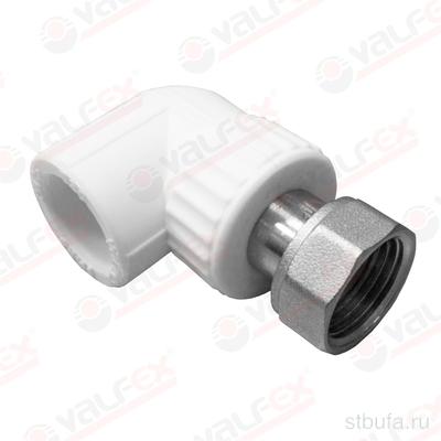 ППРС (полипропилен) Угольник с накидной гайкой D25*3/4 Valfex, (20/80)