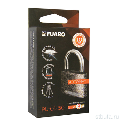 Замок навесной FUARO PL-01-63 англ. 3 кл.