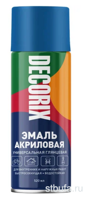 Аэрозоль эмаль DECORIX ярко-синий универсальная, 520 мл. (12)