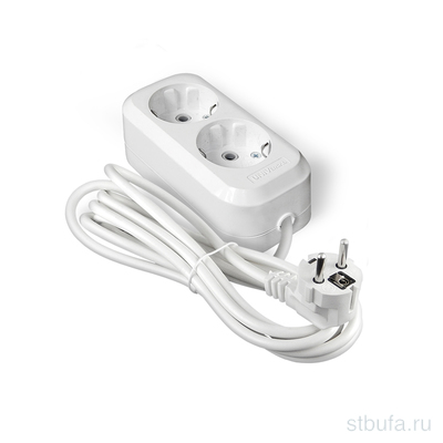 Удлинитель  UNIVersal  Е-302 ПВС 3*1 2гн. с/з 3м (еврослот), Universal