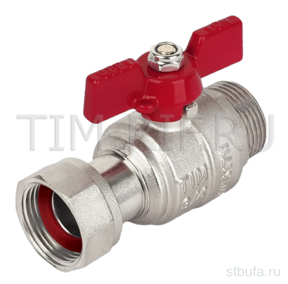 Кран шаровой прямой с накидной гайкой и наружной резьбой 3/4  TiM (15/60)