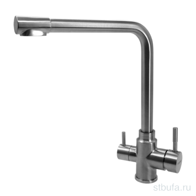 Смеситель для кухни c краном для питьевой воды Барьер SAFE-01SN. Сатиноковый никель.