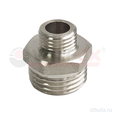 Ниппель НИКЕЛИРОВАННЫЙ переходной VALFEX НР 1/2  - НР 3/8  (400/10) К