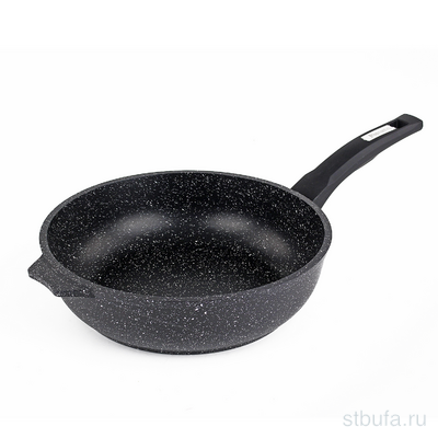 Сотейник 24 см с несъемной ручкой без крышки АП Гранит black арт.243802 МЕЧТА