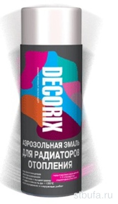 Аэрозоль эмаль DECORIX для радиаторов белый матовый, 520 мл. (12)