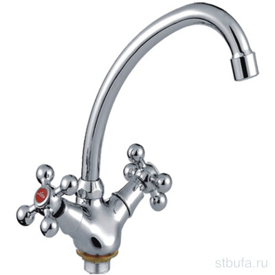 Смеситель для кухни LEDEME L4119-2 цинк, хром, гайка (1/20)