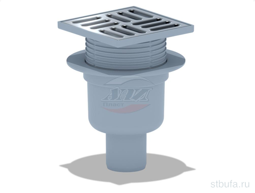 Трап вертикальный регулируемый с выпуском 50мм., с нерж. решеткой 120х120 мм., сухой ТQ5714 Ani (10)