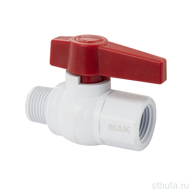 Кран шаровой МАК 471  1/2  п/м ручка полипропиленовый из ABS - пластика (240)