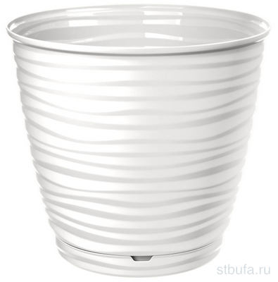 Горшок для цветов  Saffron  D225мм, 5,4л с поддоном (белый)						