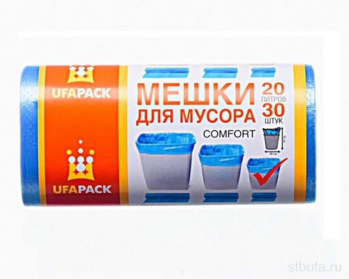 Пакеты д/мусора  Уфа ПАК  20 л. 30 шт. синие 8мкр (35)