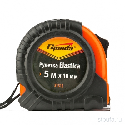 Рулетка  Elastica , 5м х 18мм, обрезиненный корпус SPARTA