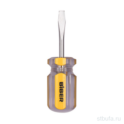 Отвертка  Стандарт  SL 6х38мм (бочка) (24/480) БИБЕР 85579