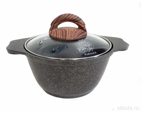 Кастрюля 1,0л со стекл. кр. арт. кгг12а GRANIT ULTRA (blue) КУКМАРА
