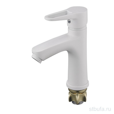 Смеситель GLAUF раковина керам.35, гайка NUD1-A045YW БЕЛЫЙ  (в кор.10/в упак.1)
