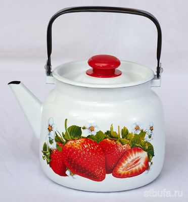 Чайник 3,5л  Сочная клубника  эмаль, г.Лысьва