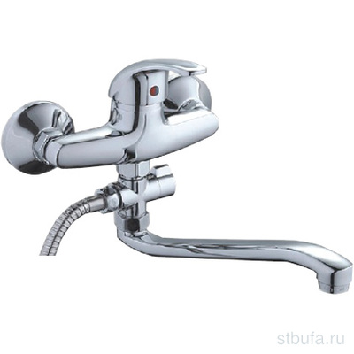 Смеситель для ванны LEDEME L2129-B с длинным изливом 300 мм, цинк, хром (1/10)