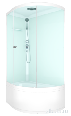 Душ кабина DOMANI-Spa SIMPLE 128 high L С КОРОБКОЙ,высокий поддон,белые стенки,сатин-матированное стекло,120*80*218см,АКРИЛ