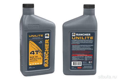 Масло моторное Rezer Rancher UNILITE 4T 4-т.минер. SAE30 API SJ/CF 0.946л. (1/12)