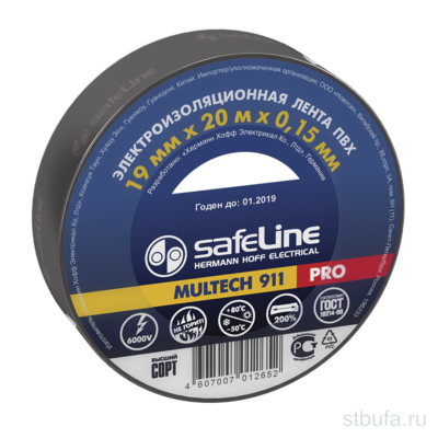 Изолента SAFELINE 19*20 черный