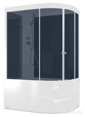 Душ кабина DOMANI-Spa Delight SLIM 128 high L С КОРОБКОЙ,высокий поддон,черные стенки,стекло тонированное,120*80*218см,АКРИЛ