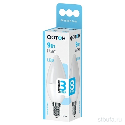 Лампа светодиод. ФОТОН LED (B35) 9W E14 4000K (12/96)