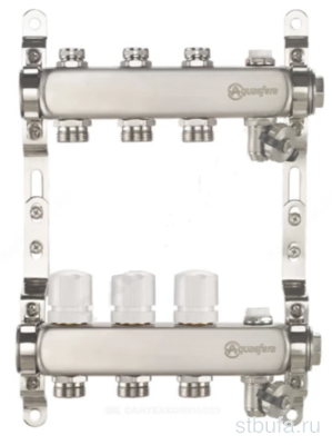 Коллекторная группа НЕРЖ, 1'' мм 7 выходов 3/4  ЕК н/р в/к AQUASFERA 9502-06