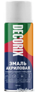 Аэрозоль эмаль DECORIX белый матовый универсальная, 520 (12)