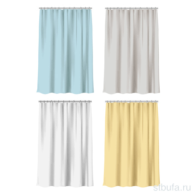 Шторка для ванной, полиэстер, 80 г/м2, 200x200см,  XL , 4 цвета VETTA 