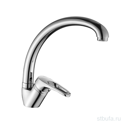 Смеситель для кухни DECOROOM DR21021 одноручный с высоким поворотным изливом, латунь, хром (1/12)