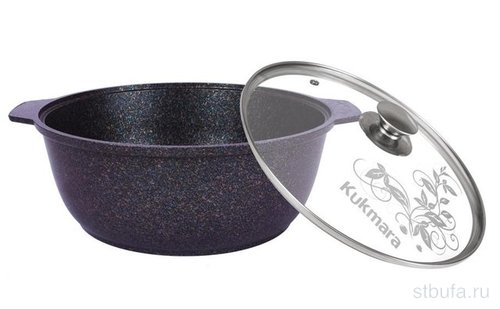 Кастрюля-жаровня 4л со стекл. крышкой, АП линия  Granit ultra  (blue) КУКМАРА