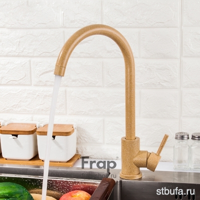 Смеситель FRAP кухня F40899-3, песочный, нержавеющая сталь, картр. 35mm, крепл. гайка (10)