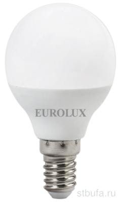 Лампа светодиодная LL-E-G45-7W-230-4K-E14 (шар, 7Вт, нейтр., Е14) Eurolux 76/2/6