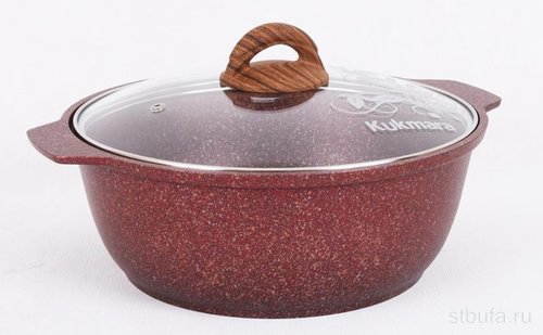 Кастрюля-жаровня 4л со стекл. крышкой, АП линия  Granit ultra  (red) КУКМАРА ***