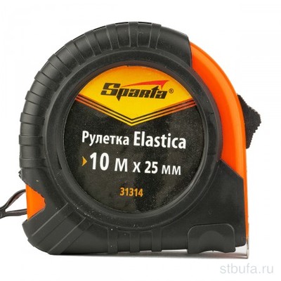 Рулетка Elastica, 10м*25мм, обрезиненный корпус SPARTA