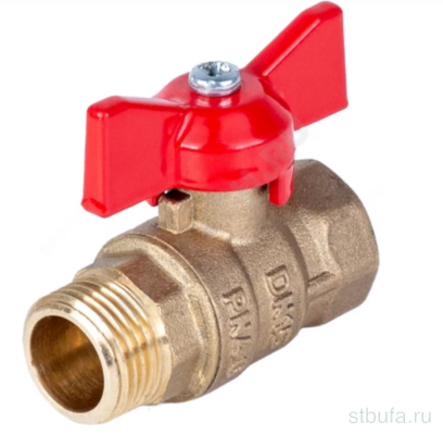 Кран шар лат Стандарт  Ду15 Ру40 г/ш полн баб Dist  321Б Россия