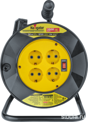 Удлинитель Navigator 93 913 NPE-R-04-50-E-3x1.5 катушка 4 гн. c/з 50м (Россия)