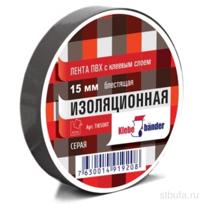 Изолента ПВХ 15мм*20м красная KlebebandИзолента ПВХ 15мм*20м красная 130мкм, Klebebander, арт TIK504T (8/200)er, арт TIK504T (8/200)