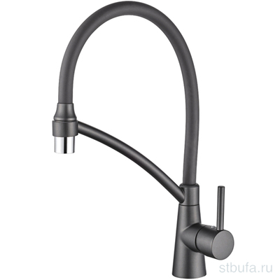 Смеситель для кухни LEDEME L4399U-12 с силиконовым изливом, латунь, графит (1/10)