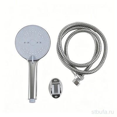 Комплект для душа SOLONE SHS-8004, лейка 3 режима+шланг, хром (1/50)