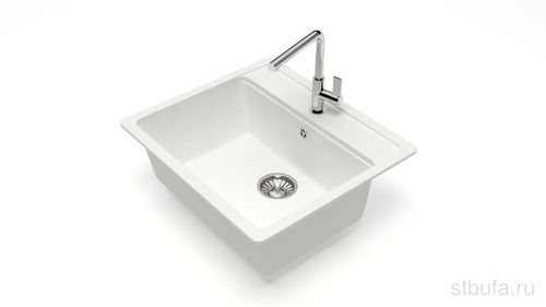 Мойка матовая Джекки J9G31 (белый) 570x505x200 мм Glanz (+сифон)