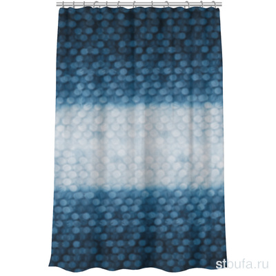 Шторка для ванной, ЭВА, 180х180см, 100г/м2,12 колец, 3D плоский синий VETTA