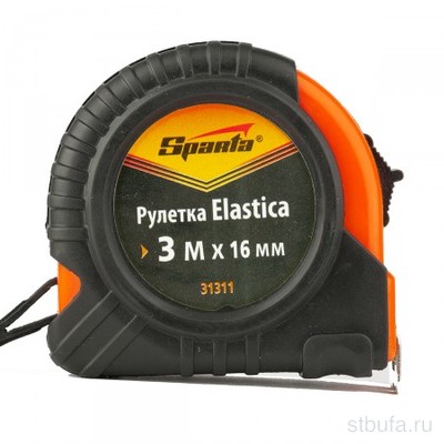 Рулетка  Elastica , 3м х 16мм, обрезиненный корпус SPARTA (6/120)