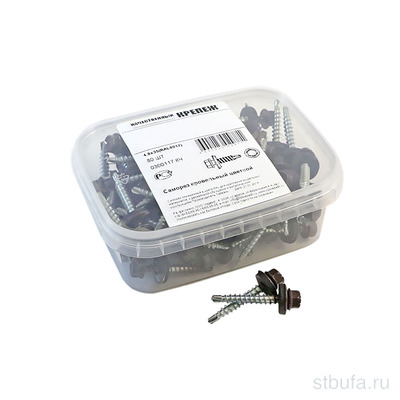 Саморезы кров. RAL 8017 коричневый 4,8*35, 80 шт., в п/к 300 мл VIP