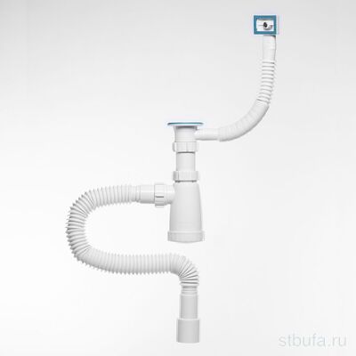Сифон 1 1/2*40 для моек с переливом и гофр. трубой 40*40х50 (1450 мм) BG22145 ИНКОПЛАСТ