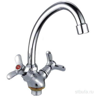 Смеситель для кухни LEDEME L4112-2 цинк, хром, гайка (1/20)